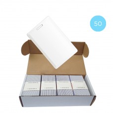 Набір 50 шт. Безконтактна карта Tecsar Trek EM-Marine 16 мм біла з прорізом